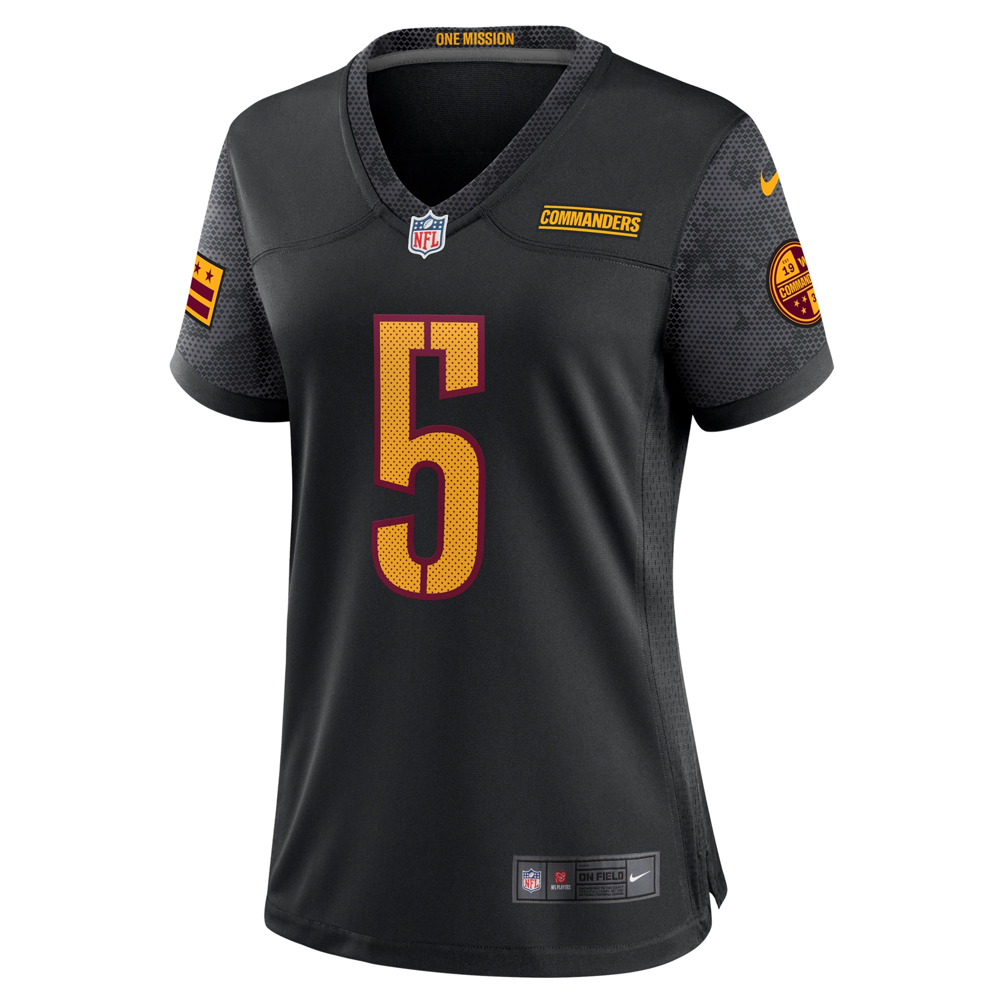 Washington Commanders Jayden Daniels Black Alternate Game Player NFL Jersey Women's