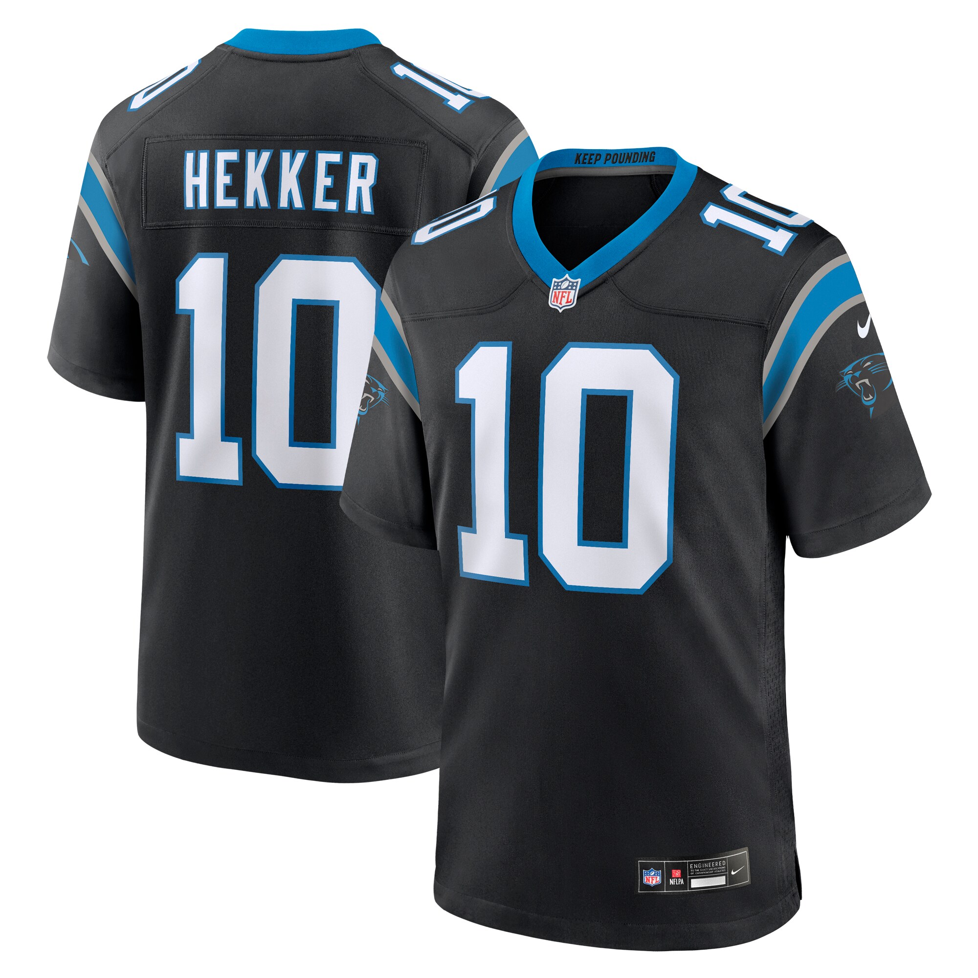 Carolina Panthers Johnny Hekker Black Team Game NFL Jersey Men's