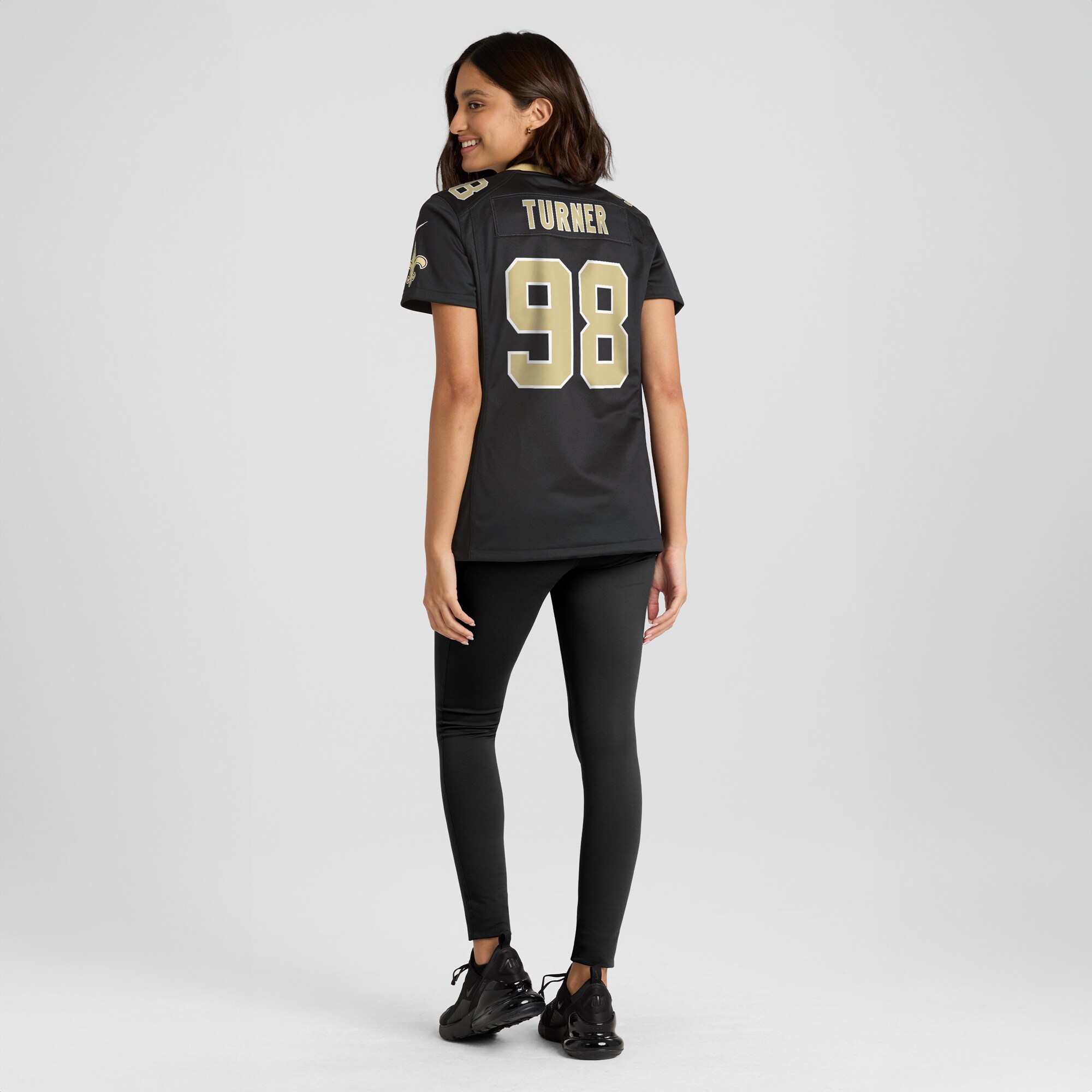 New Orleans Saints Payton Turner Black Game NFL Jersey Women's