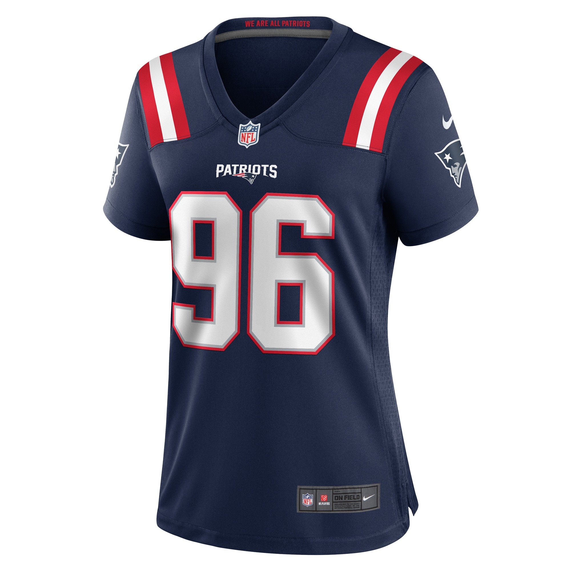 New England Patriots Eric Johnson II Navy Game NFL Jersey Women's