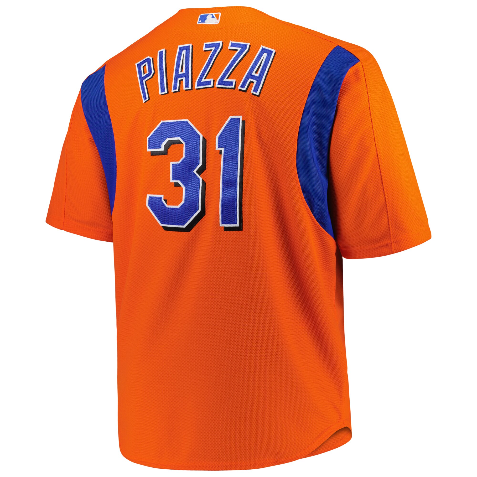 New York Mets Mike Piazza Mitchell Ness Orange Big Tall Cooperstown Collection Mesh Batting Practice MLB Jersey Men's