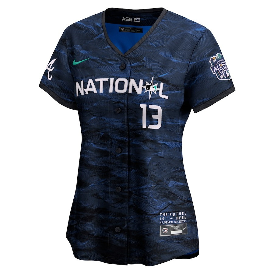 Ronald Acu?a Jr. 13 National League 2023 All Star Game Limited Royal MLB Jersey Women's