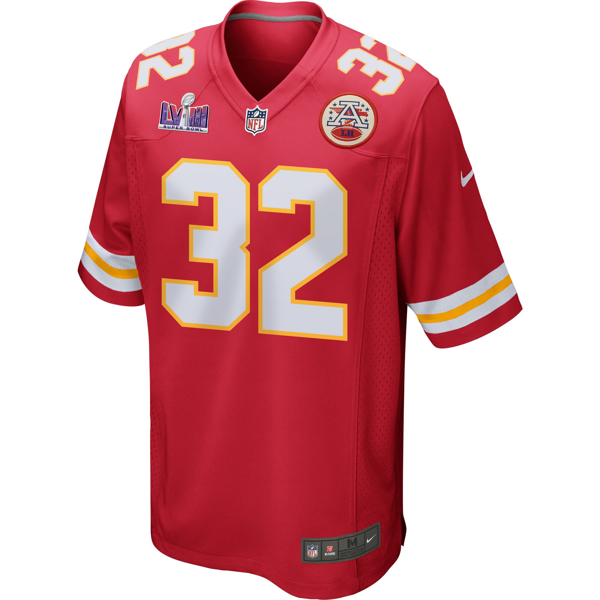 Nick Bolton 32 Kansas City Chiefs Super Bowl LVIII Patch Game Red NFL Jersey Men's