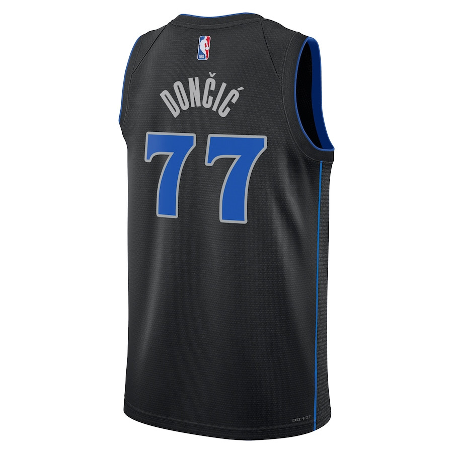 Luka Doncic 77 Dallas Mavericks 2023/24 City Edition Swingman Black NBA Jersey Men's
