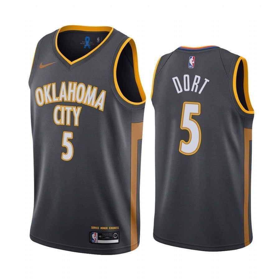 Luguentz Dort Oklahoma City Thunder Charcoal City 5 NBA Jersey Men's