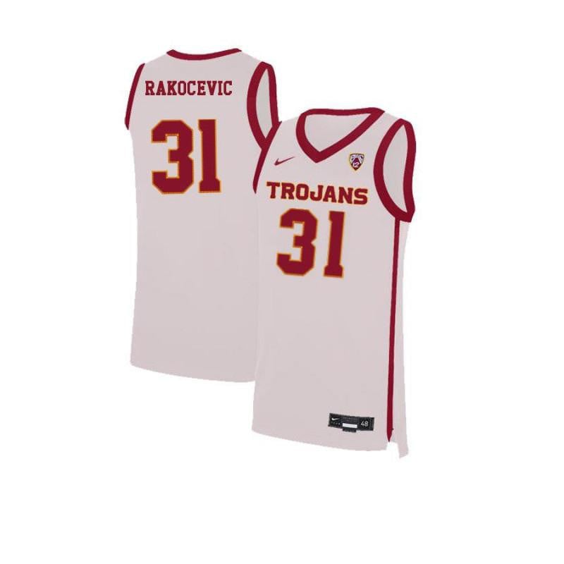 31 Nick Rakocevi White Elite USC Trojans NCAA Jersey Men's