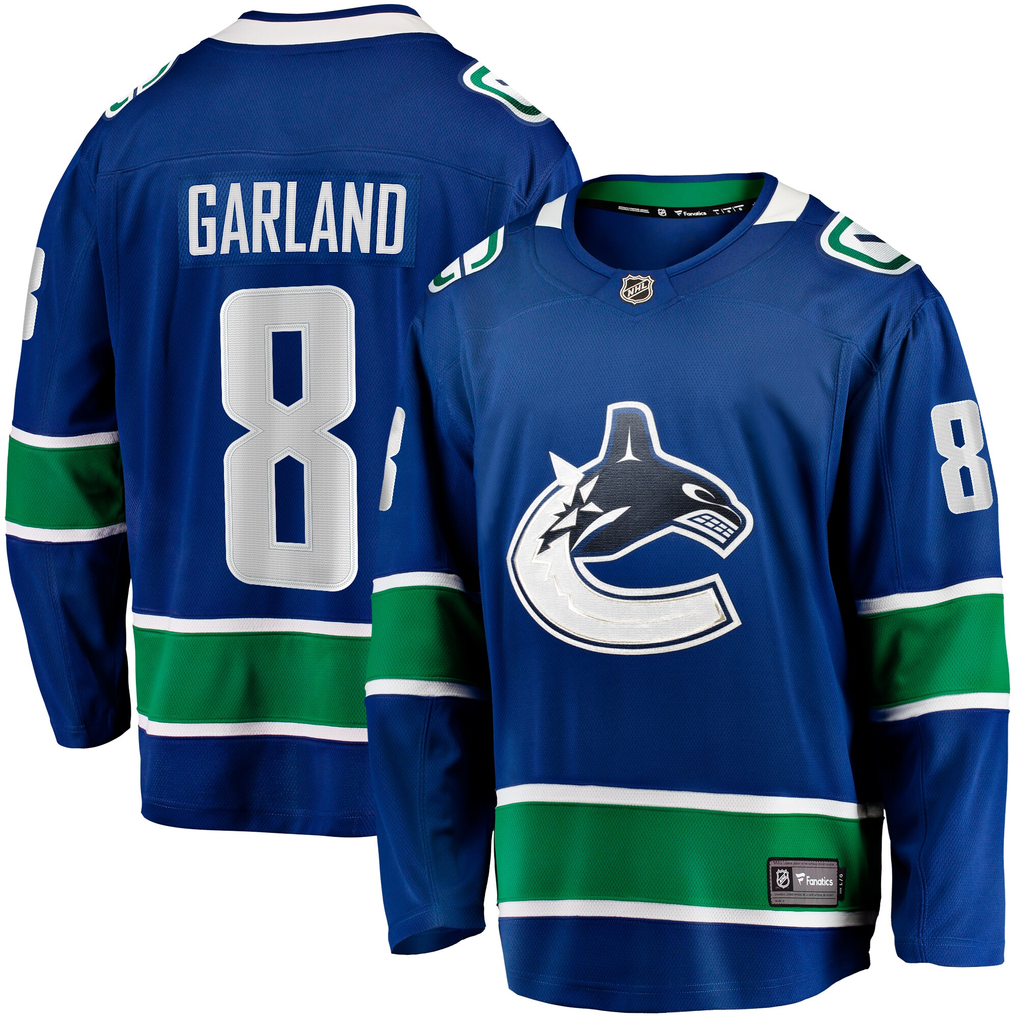 Vancouver Canucks Conor Garland Blue Home Breakaway NHL Jersey Men's