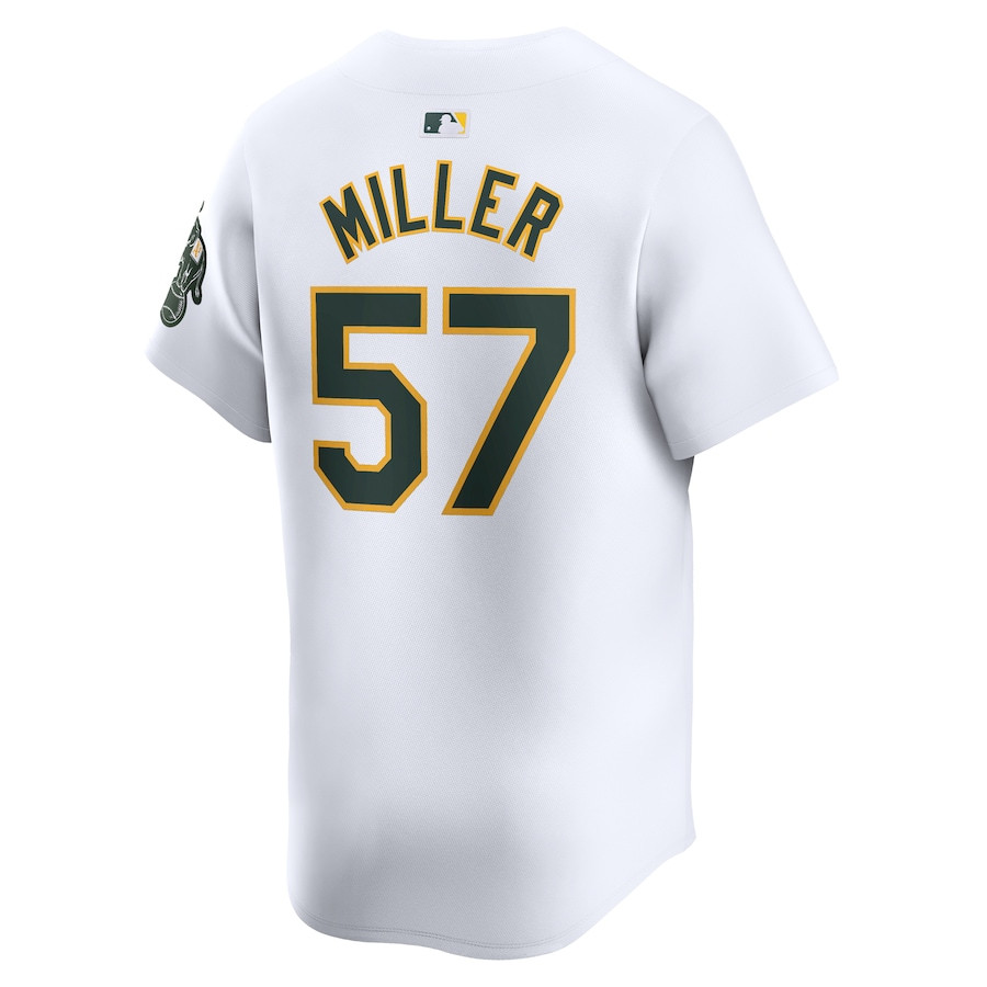 Mason Miller 57 Oakland Athletics Home Limited Player White MLB Jersey Men's