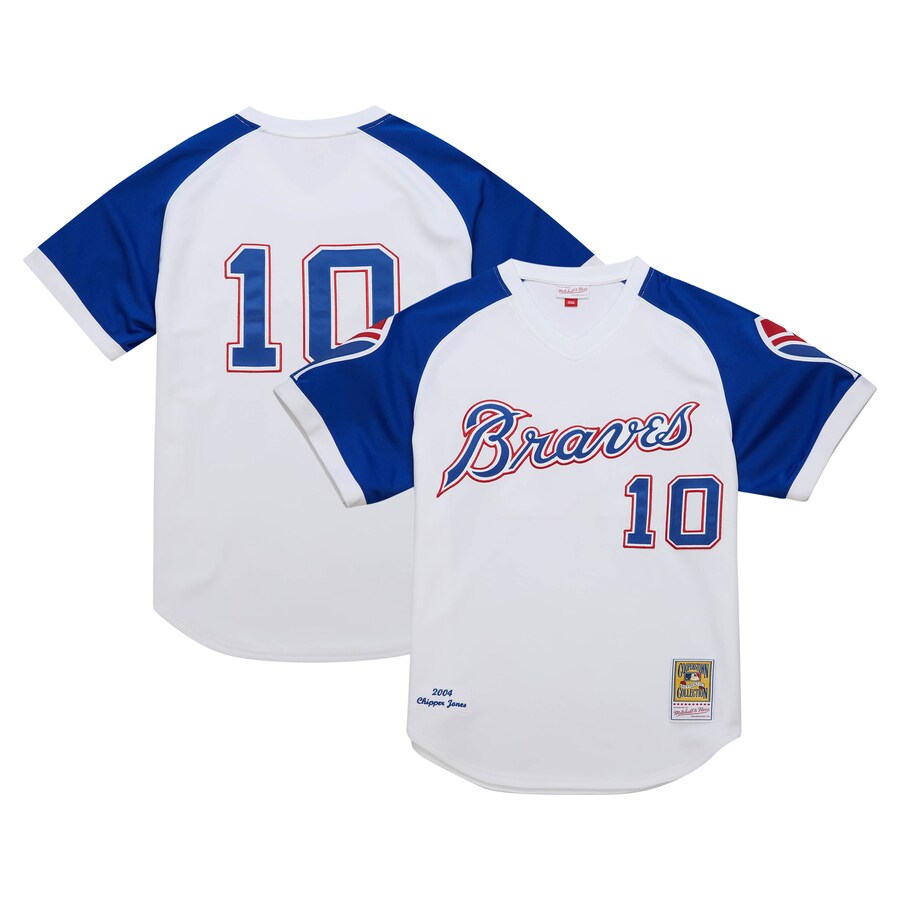 Chipper Jones Atlanta Braves Mitchell&Ness 2004 Cooperstown Collection Throwback Jersey White