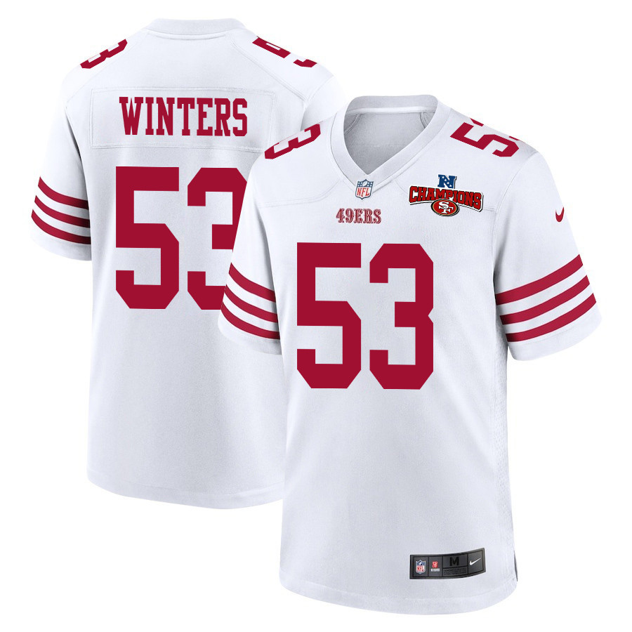 Dee Winters 53 San Francisco 49ers NFC Champions Patch Game White NFL Jersey Men's