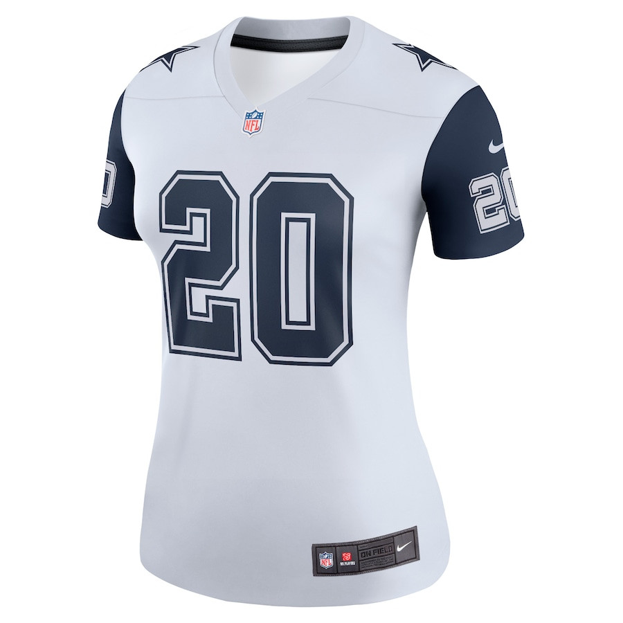 Tony Pollard 20 Dallas Cowboys Alternate Legend White NFL Jersey Women's