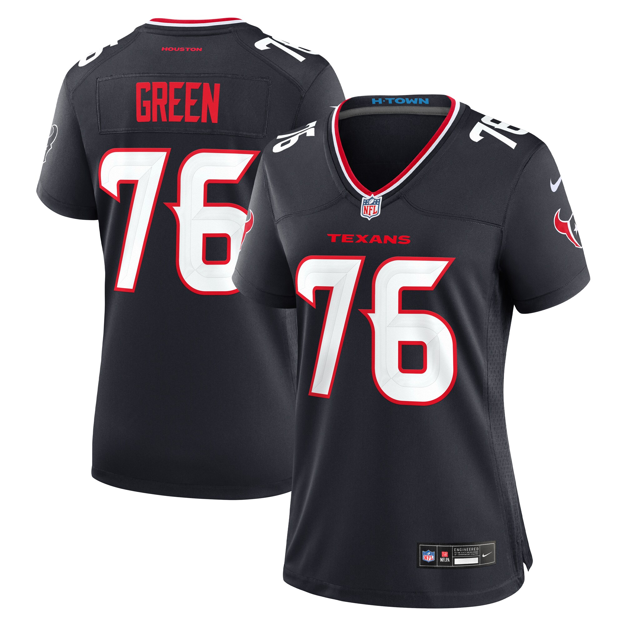 Houston Texans Kenyon Green Navy Team Game NFL Jersey Women's