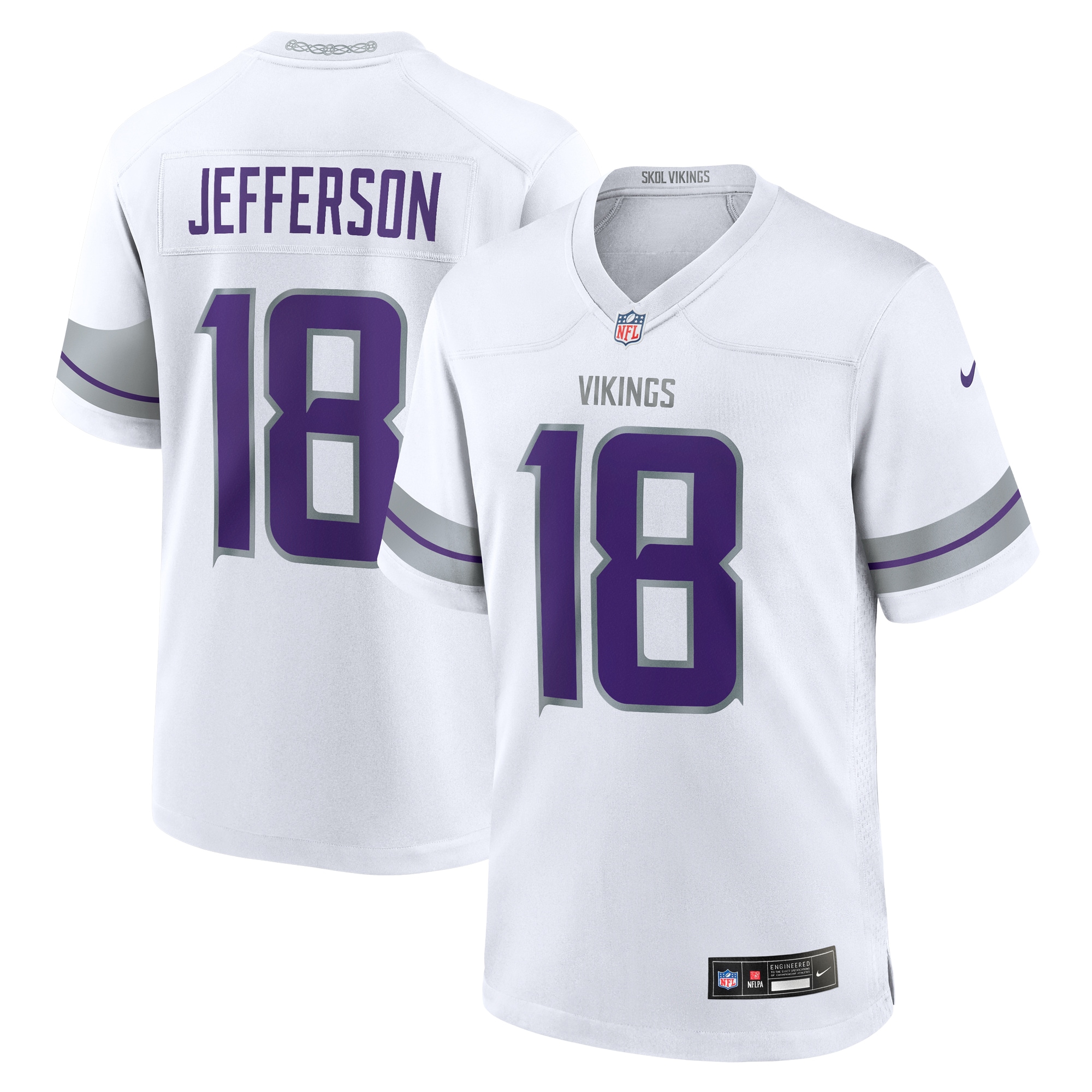Minnesota Vikings Justin Jefferson White Alternate Game Player NFL Jersey Men's