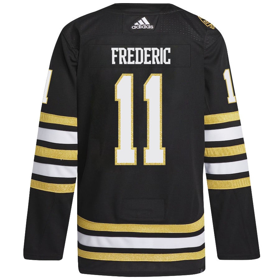 Trent Frederic 11 Boston Bruins 2024 Playoffs Patch Home Black NHL Jersey Men's