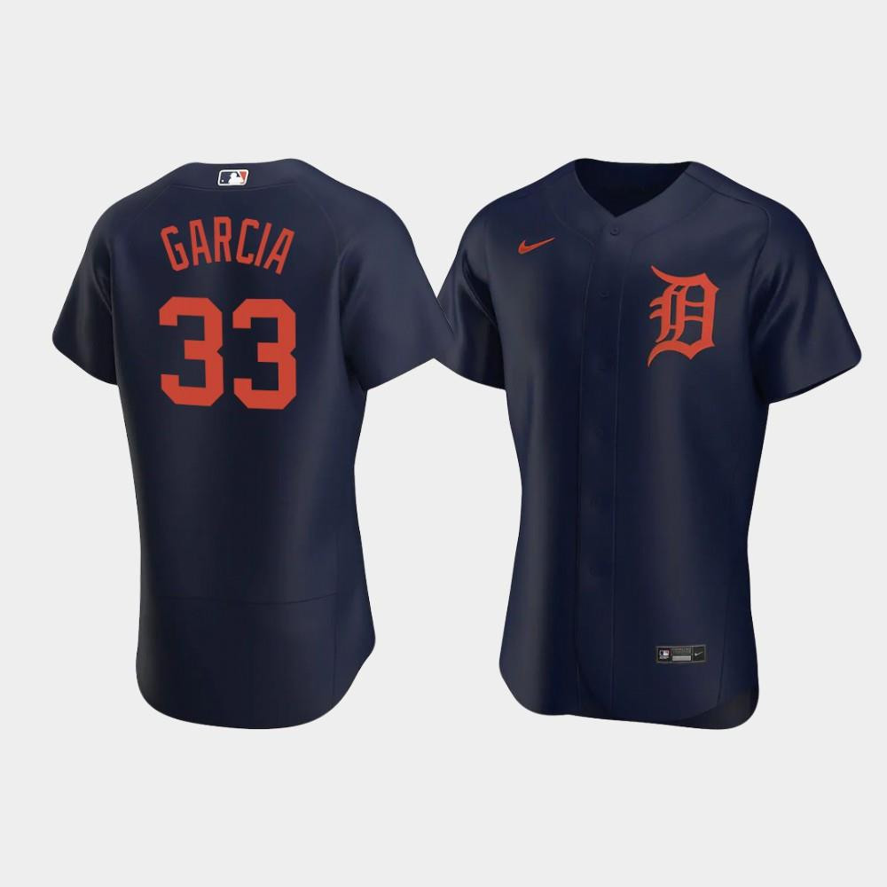 Bryan Garcia 33 Detroit Tigers Navy Alternate MLB Jersey Men's