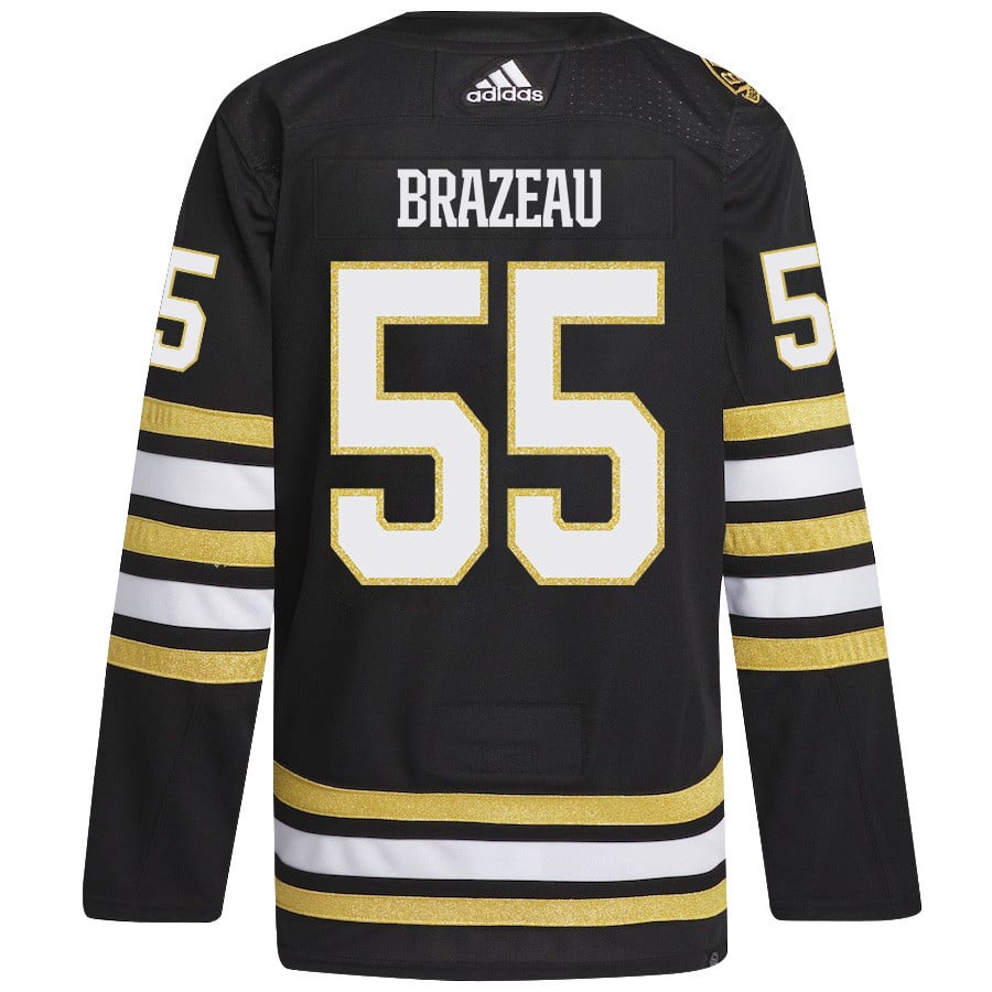 Justin Brazeau 55 Boston Bruins 2024 Playoffs Patch Home Black NHL Jersey Men's