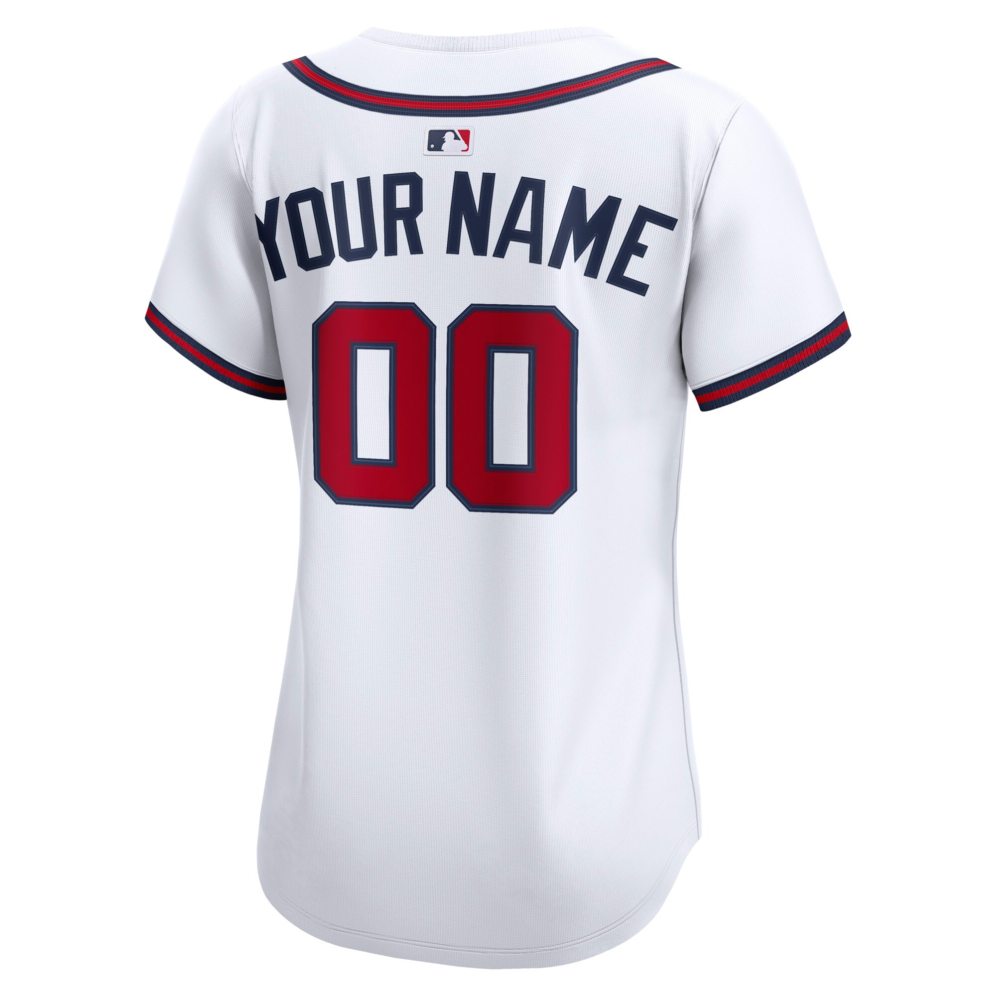 Atlanta Braves White Home Limited Custom MLB Jersey Women's