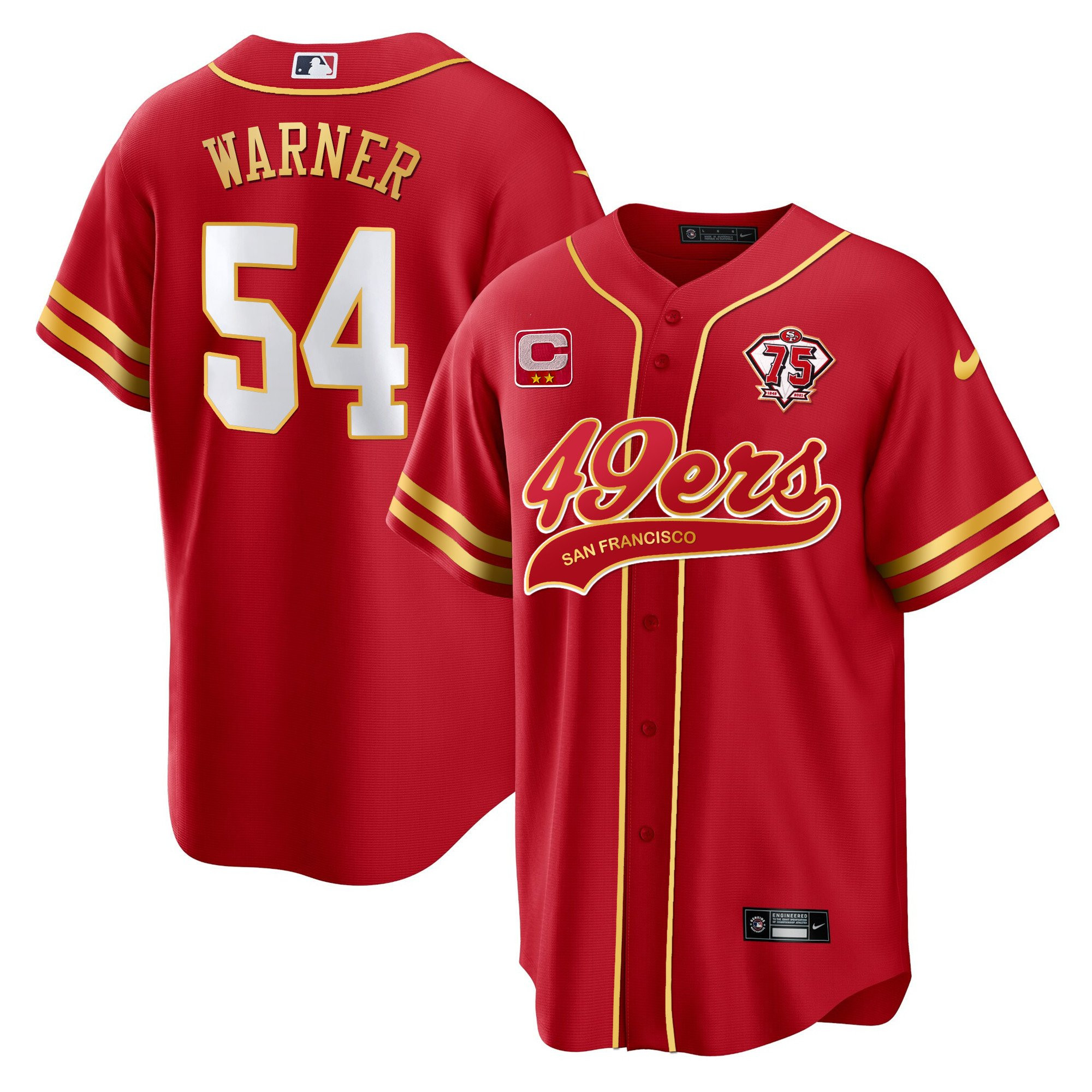 Fred Warner 54 San Francisco 49ers Red MLB Jersey Men's