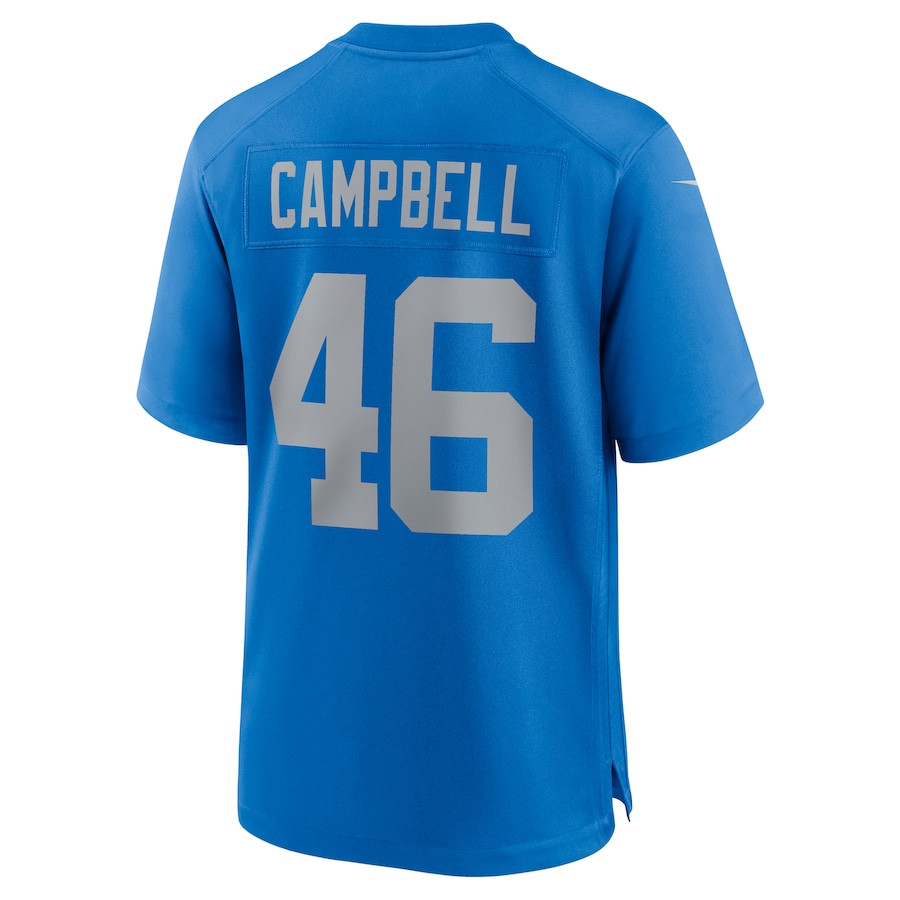 Jack Campbell 46 Detroit Lions Alternate Game Blue NFL Jersey Men's