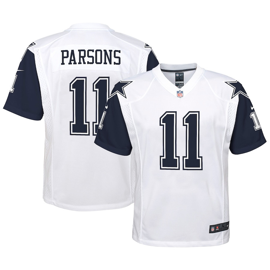 Micah Parsons 11 Dallas Cowboys Alternate Game White NFL Jersey Youth