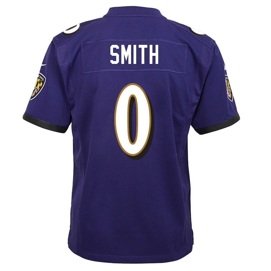 Roquan Smith 0 Baltimore Ravens Team Player Game Purple NFL Jersey Youth