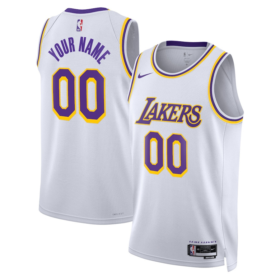 Los Angeles Lakers 2023/24 Association Swingman Custom White NBA Jersey Men's