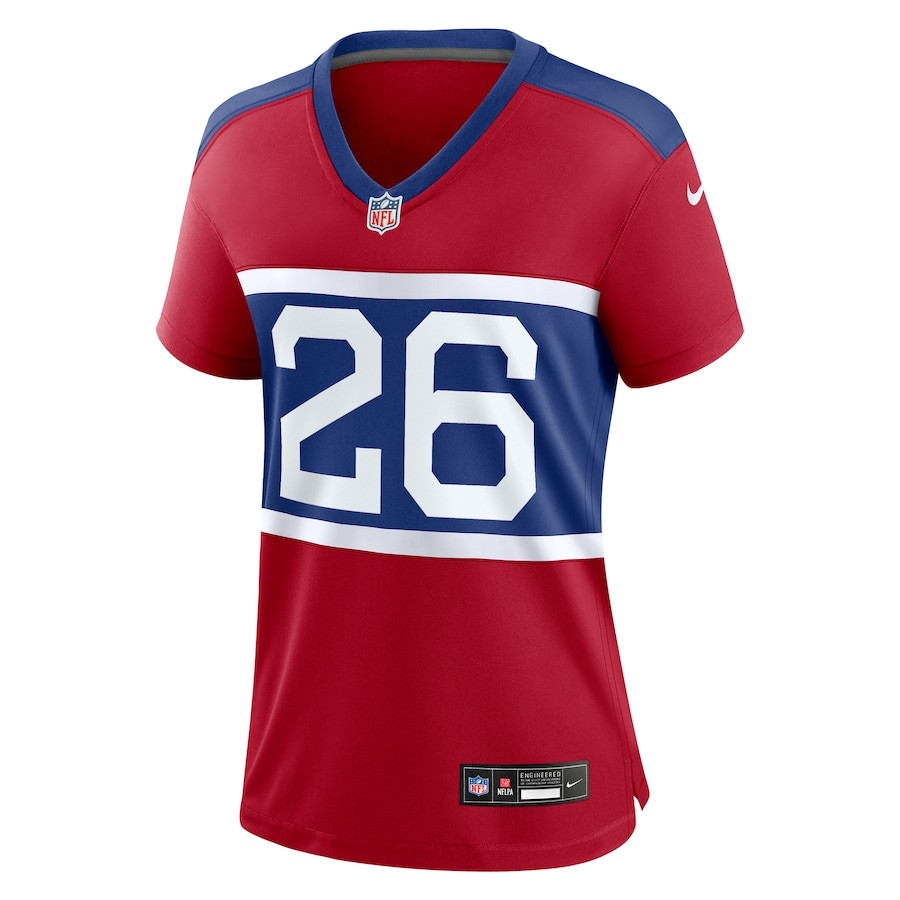 Devin Singletary 26 New York Giants Alternate Player Game Century Red NFL Jersey Women's