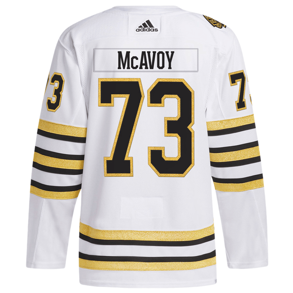 Charlie McAvoy 73 Boston Bruins 100th Anniversary Primegreen Away White NHL Jersey Men's