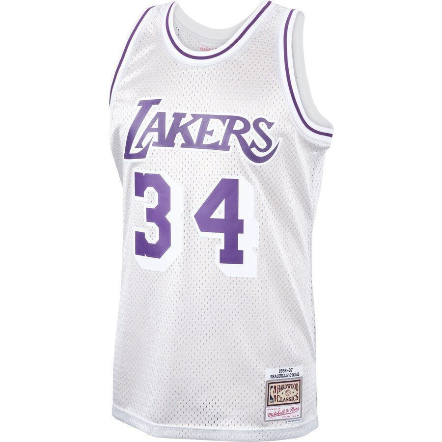 Shaquille O'neal Los Angeles Lakers Mitchell Ness Hardwood Classics Platinum Swingman NBA Jersey Men's