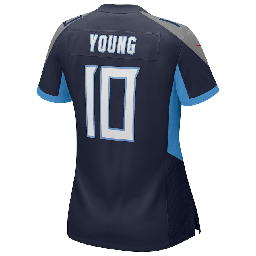 Vince Young 10 Tennessee Titans Game Retired Navy NFL Jersey Women's