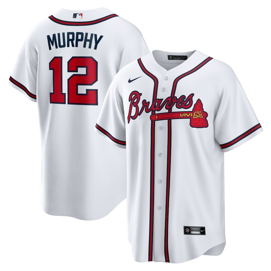 Sean Murphy 12 Atlanta Braves White MLB Jersey Men's