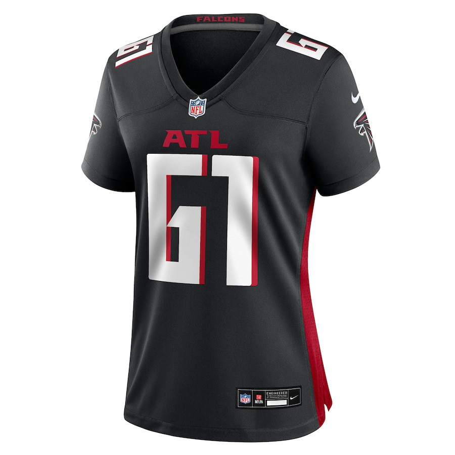 Matt Hennessy 61 Atlanta Falcons Team Game Black NFL Jersey Women's