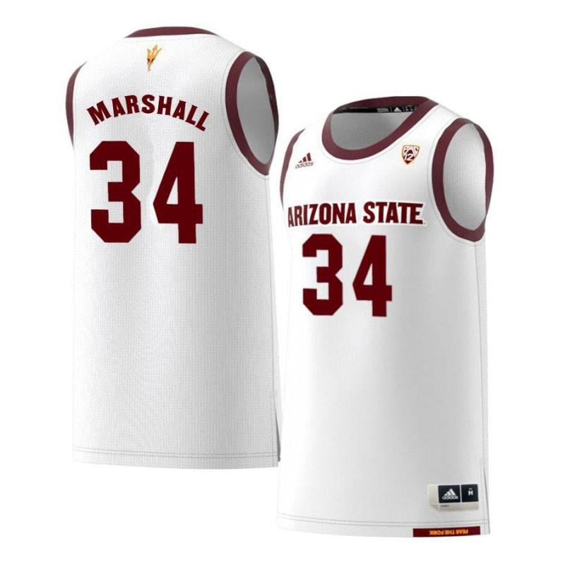 34 Jermaine Marshal White Retro Arizona State Sun Devils NCAA Jersey Men's