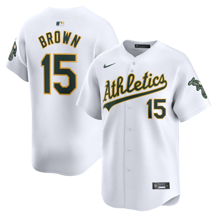 Seth Brown 15 Oakland Athletics Home Limited Player White MLB Jersey Men's