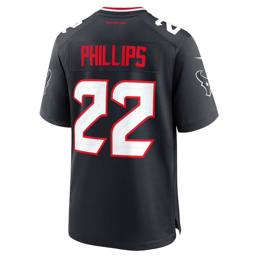 Jacob Phillips 22 Houston Texans Game Navy NFL Jersey Men's