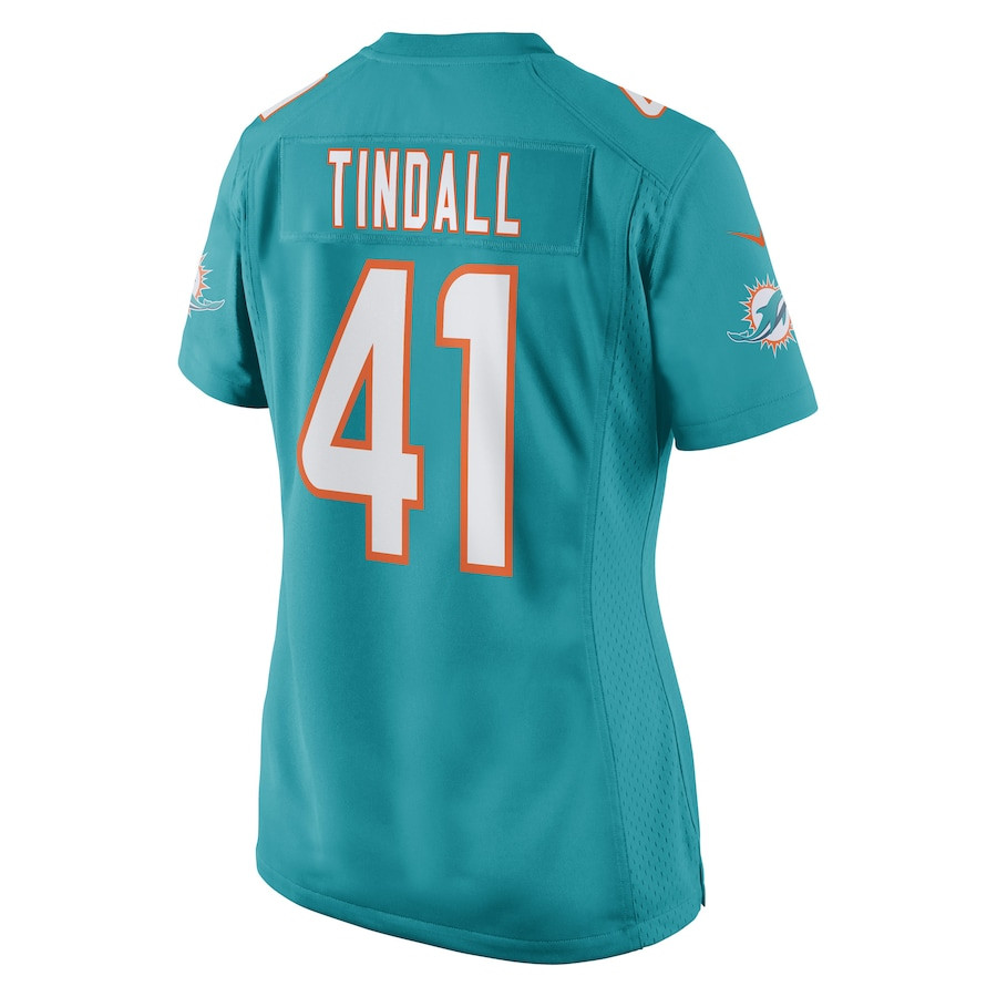Channing Tindall 41 Miami Dolphins Game Aqua NFL Jersey Women's