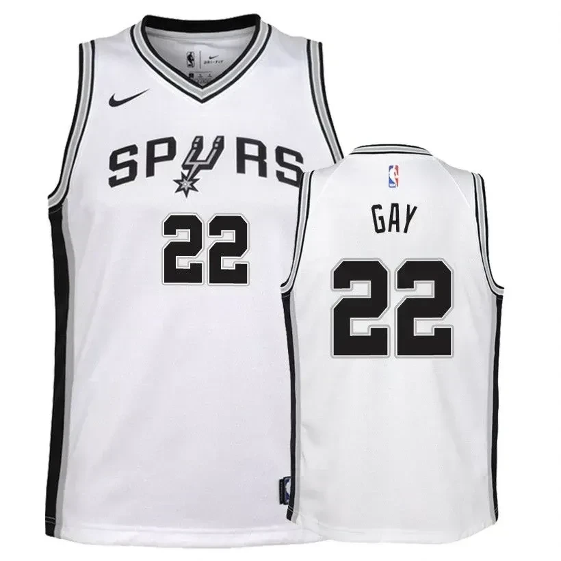 San Antonio Spurs Rudy Gay 22 Associatio White NBA Jersey Youth