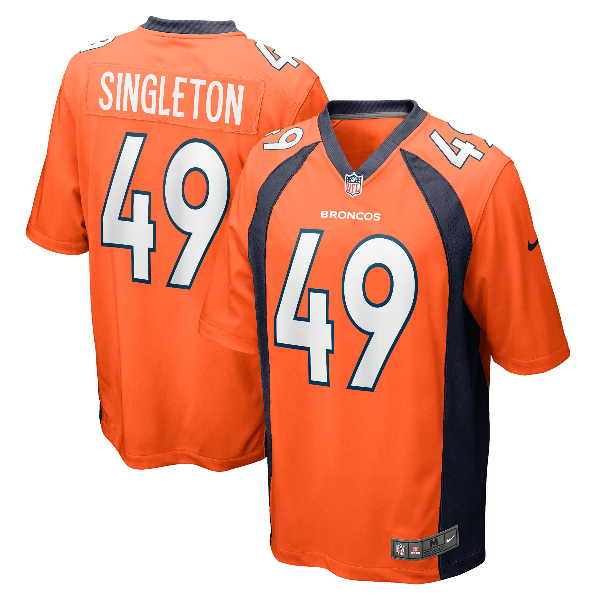 Denver Broncos Alex Singleton Orange Game Player NFL Jersey Men's