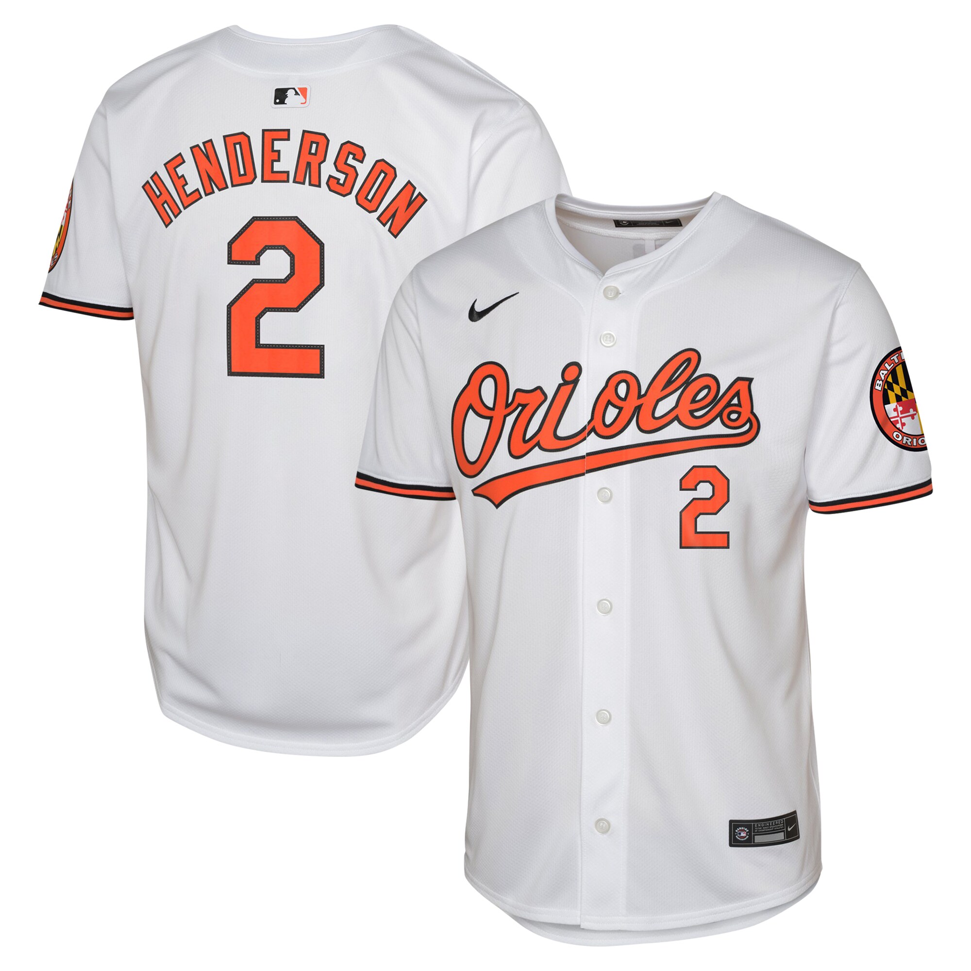 Baltimore Orioles Gunnar Henderson White Home Limited MLB Jersey Youth