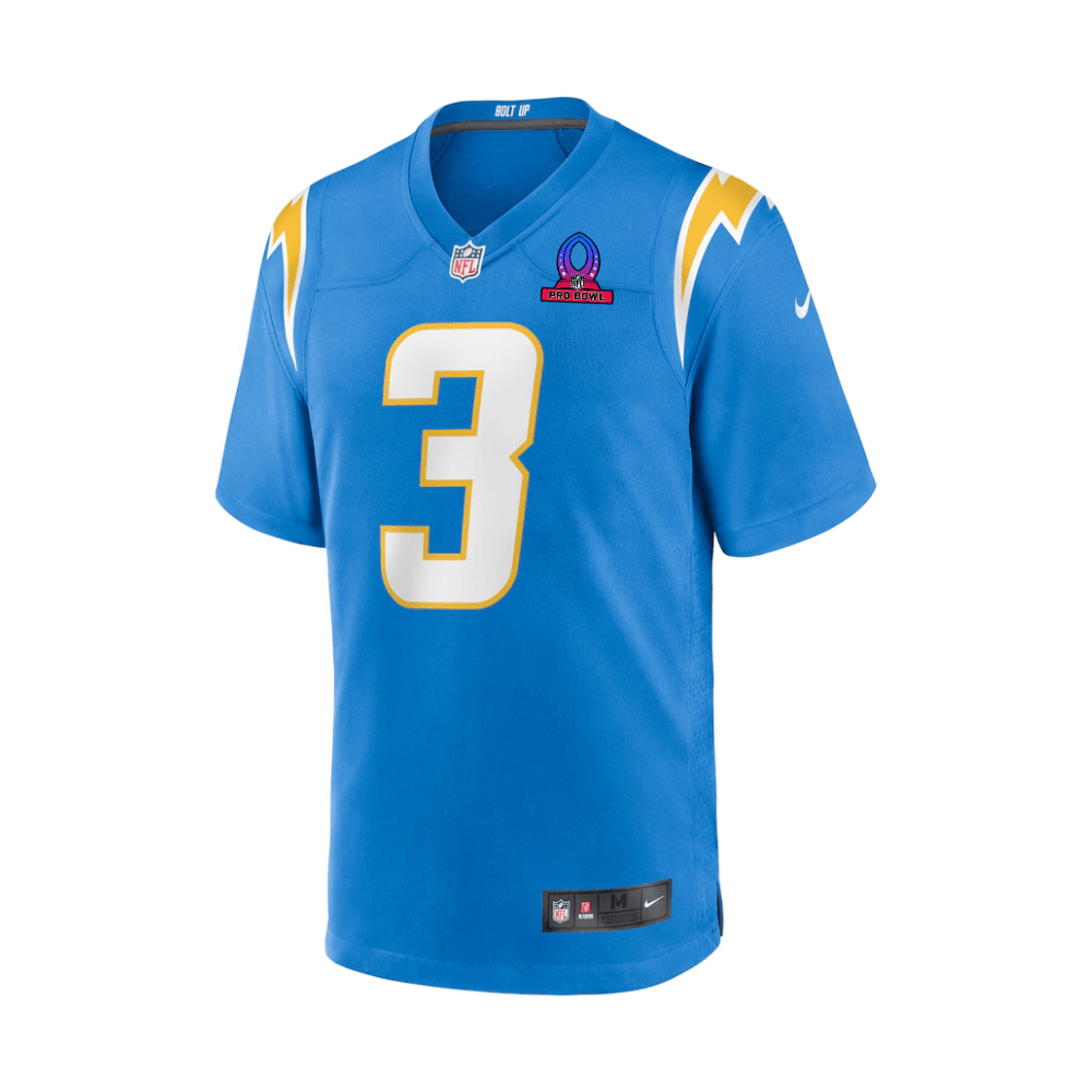 Derwin James Jr. 3 Los Angeles Chargers 2025 Pro Bowl Patch Game Powder Blue NFL Jersey Men's