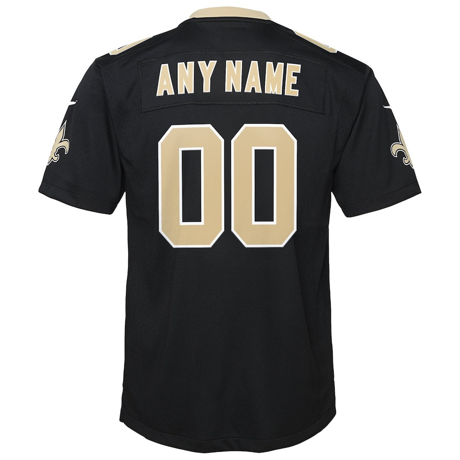 New Orleans Saints Custom Game Black NFL Jersey Youth