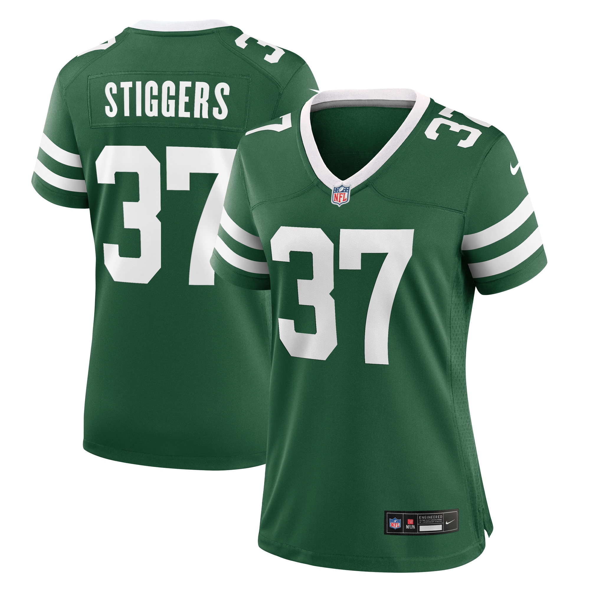 New York Jets Qwan'tez Stiggers Legacy Green Team Game NFL Jersey Women's