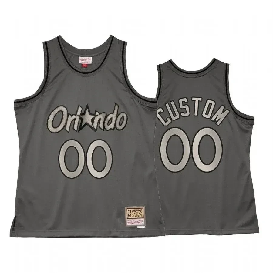 Custom 00 Orlando Magicc Metal Works Charcoal NBA Jersey Men's