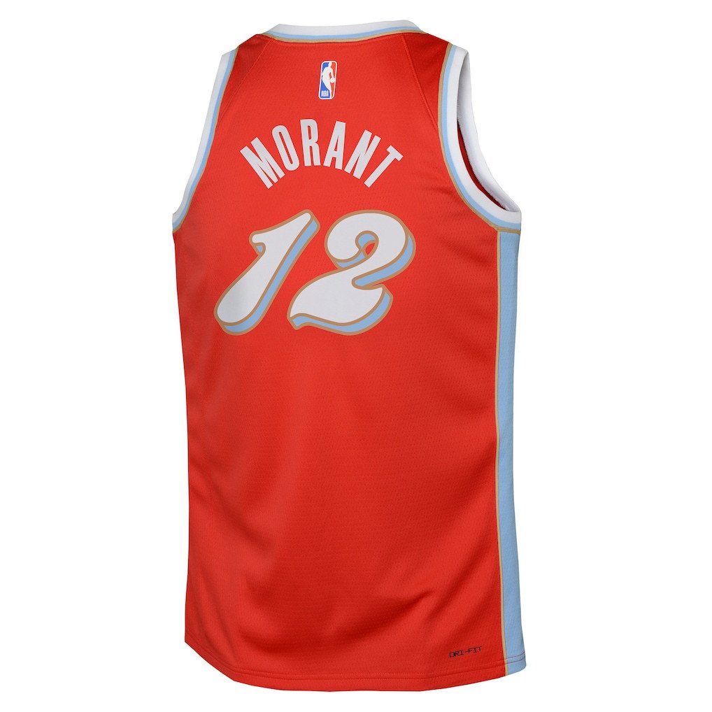 Ja Morant 12 Memphis Grizzlies 2024/25 Swingman Playe City Edition Red NBA Jersey Youth