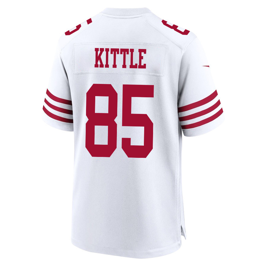 George Kittle 85 San Francisco 49ers NFC Champions Patch Game White NFL Jersey Men's