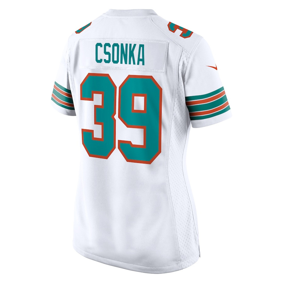 Larry Csonka 39 Miami Dolphins Retired White NFL Jersey Women's