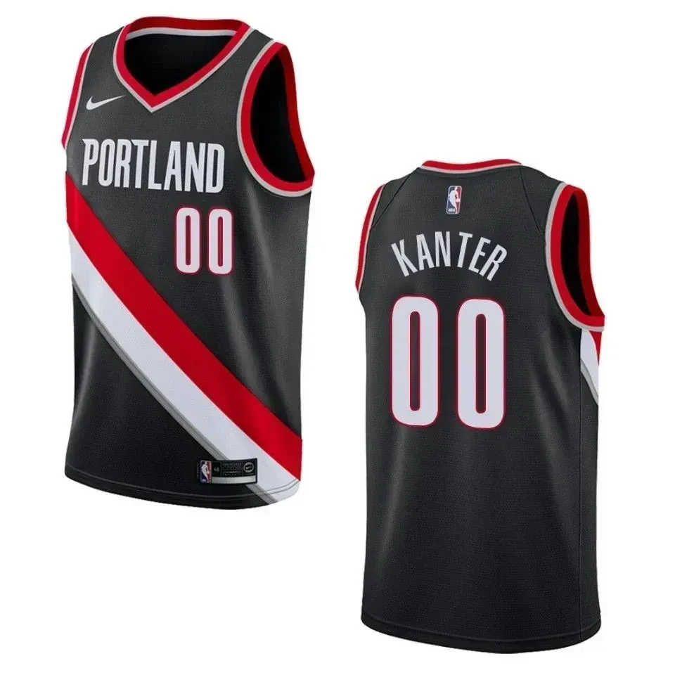 Portland Trail Blazers 00 Enes Kanter Icon Swingman Black NBA Jersey Men's