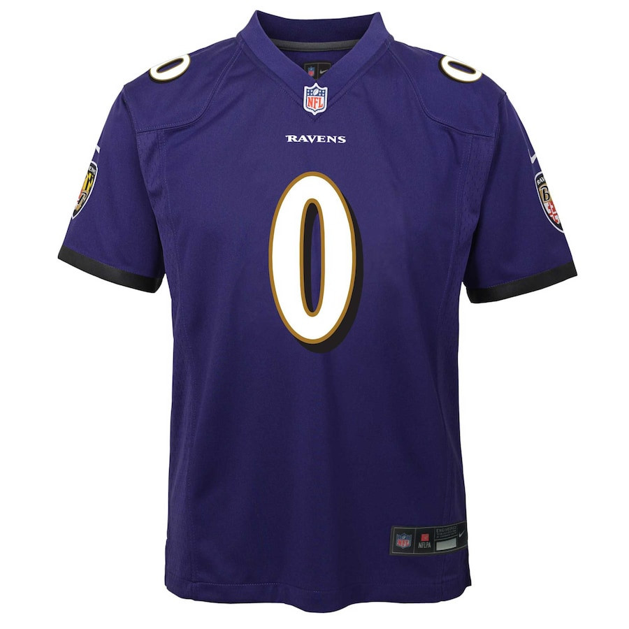 Roquan Smith 0 Baltimore Ravens Team Player Game Purple NFL Jersey Youth