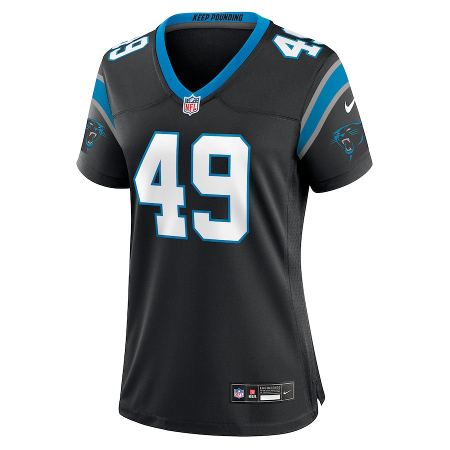 Jon Rhattigan 49 Carolina Panthers Game Black NFL Jersey Women's