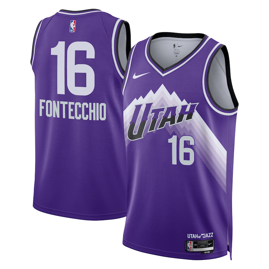 Simone Fontecchio 16 Utah Jazz 2023/24 City Edition Swingman Purple NBA Jersey Men's